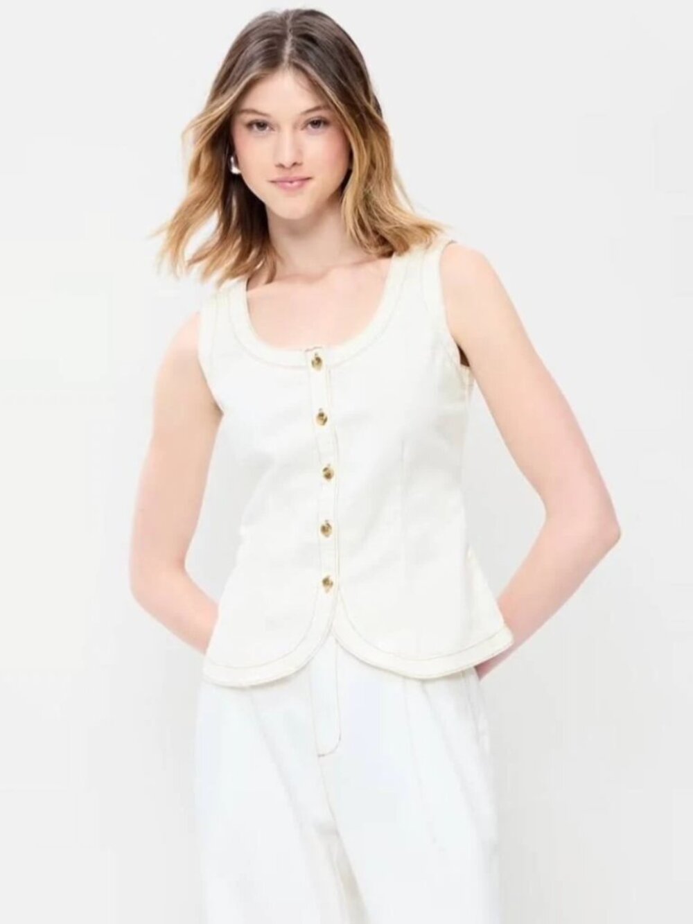 NWT Old Navy Women's Sleeveless Longline Denim Vest (Sz. Med)